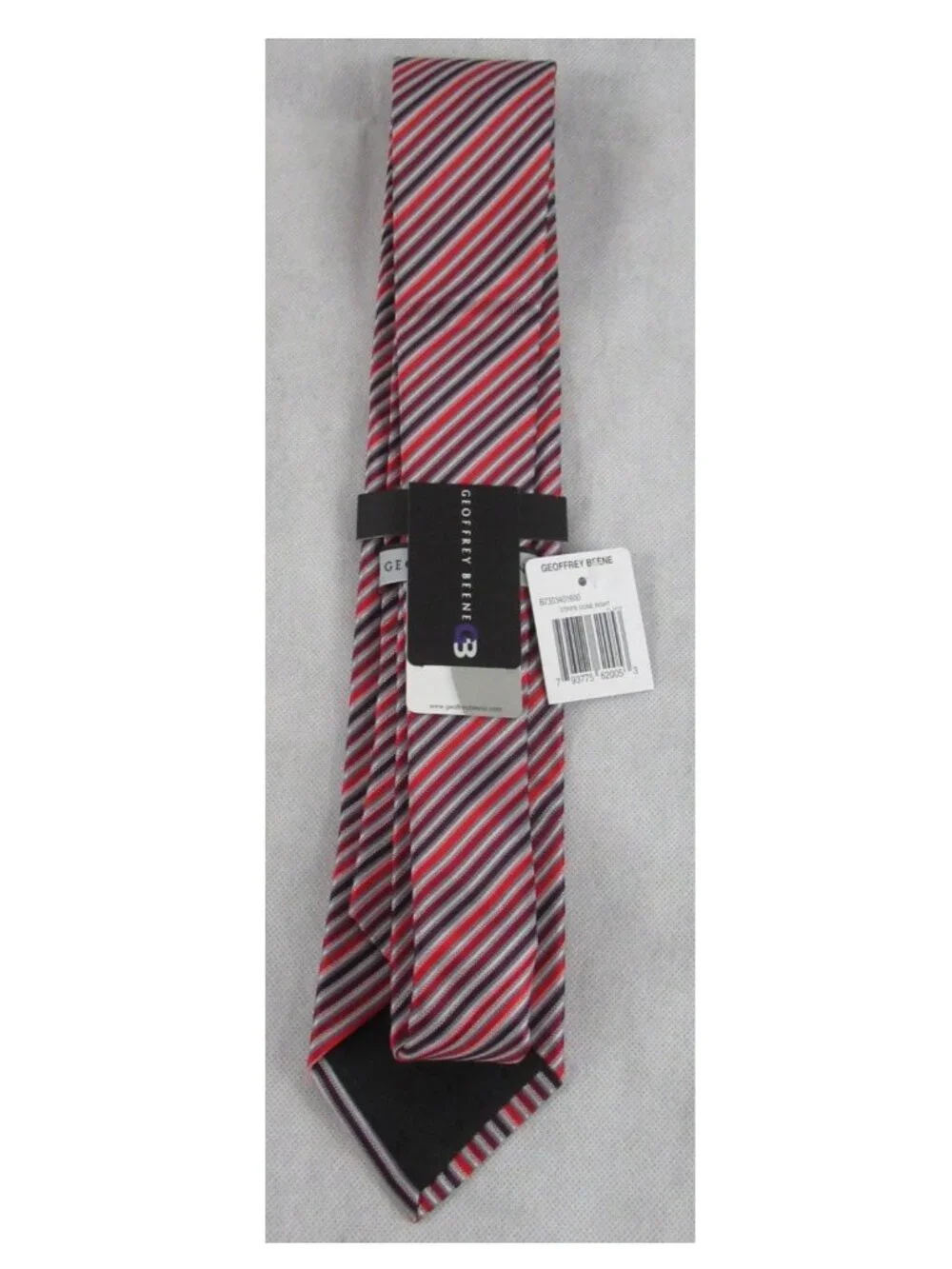 Geoffrey Beene 3'' Stripe Done Right Silk Blend Neck Tie, Red Multi, One Size